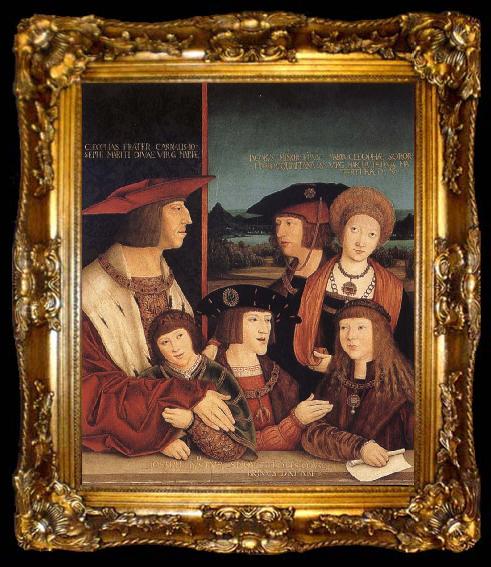 framed  STRIGEL, Bernhard Emperor Maximilian I and his family, ta009-2